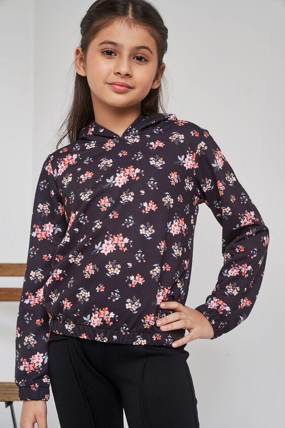 Black Floral Straight Jacket, Black, image 4