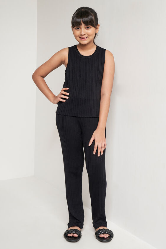 Black Solid Straight Set, Black, image 1