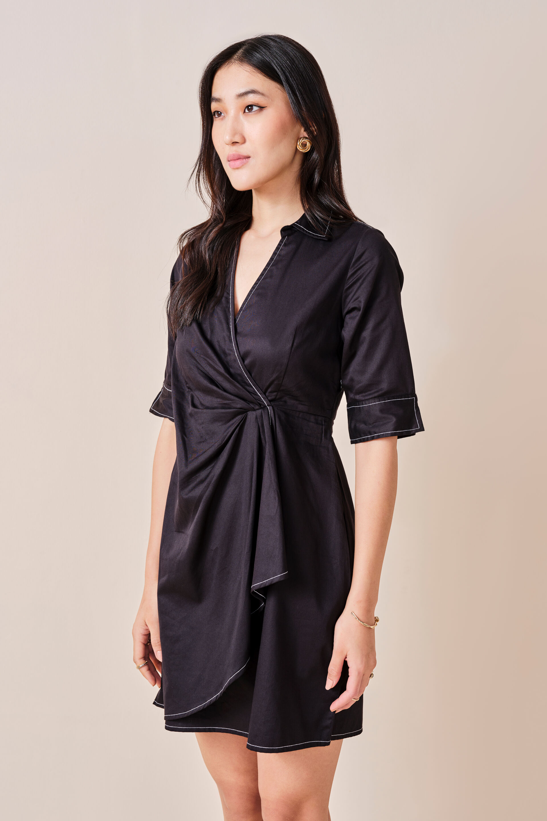 Midnight Cotton Dress, Black, image 4