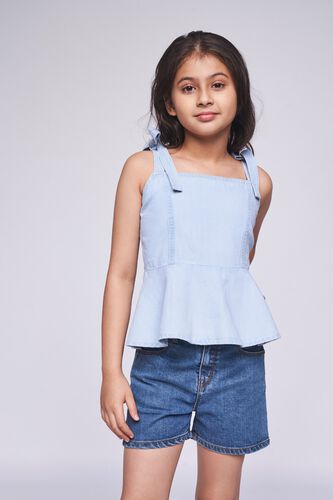2 - Light Blue Solid Flared Top, image 2