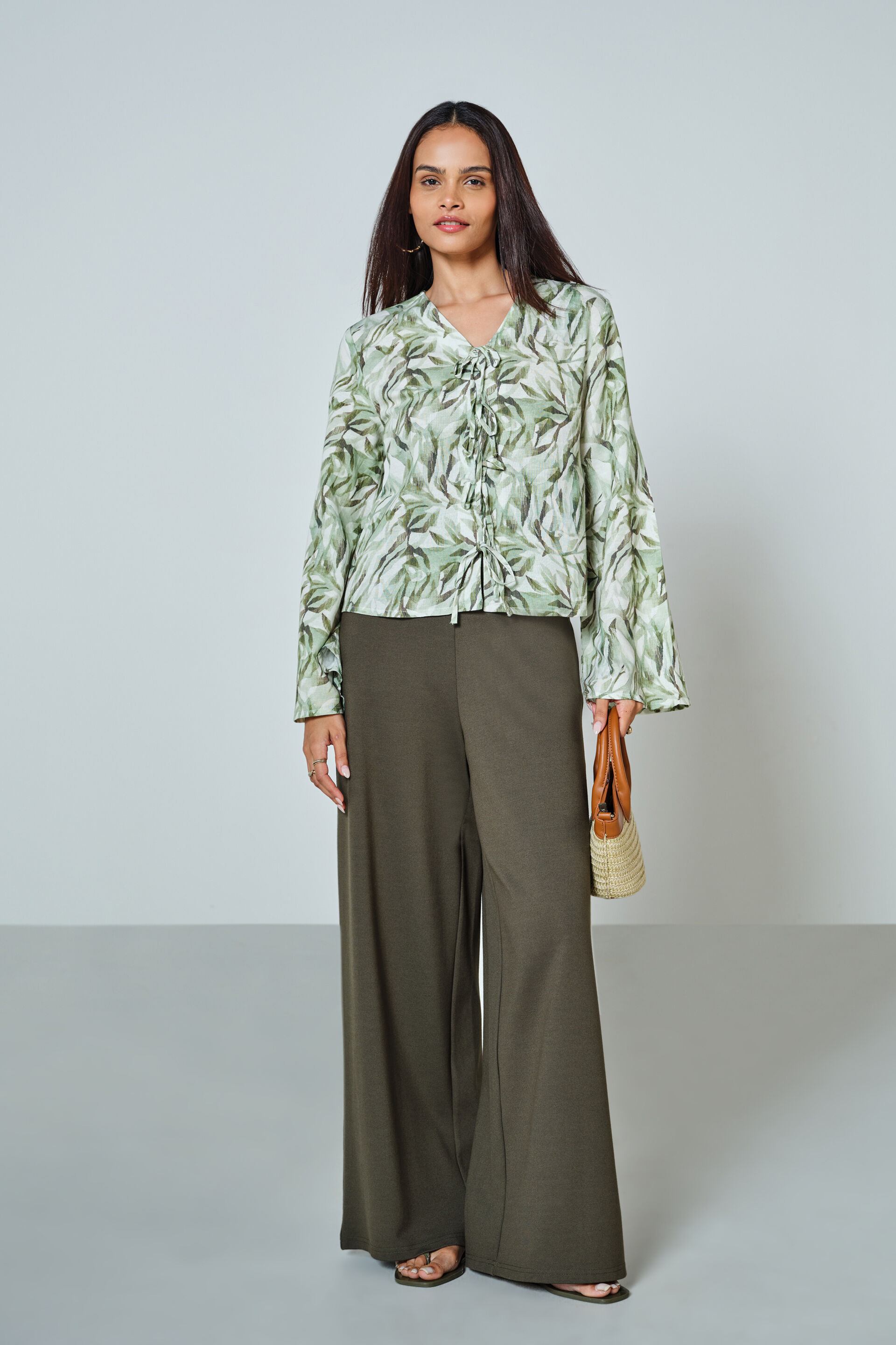 Geo Green Cotton Top, Green, image 2