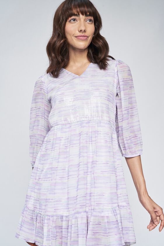 3 - Multi Color Abstract Fit and Flare Dress, image 3