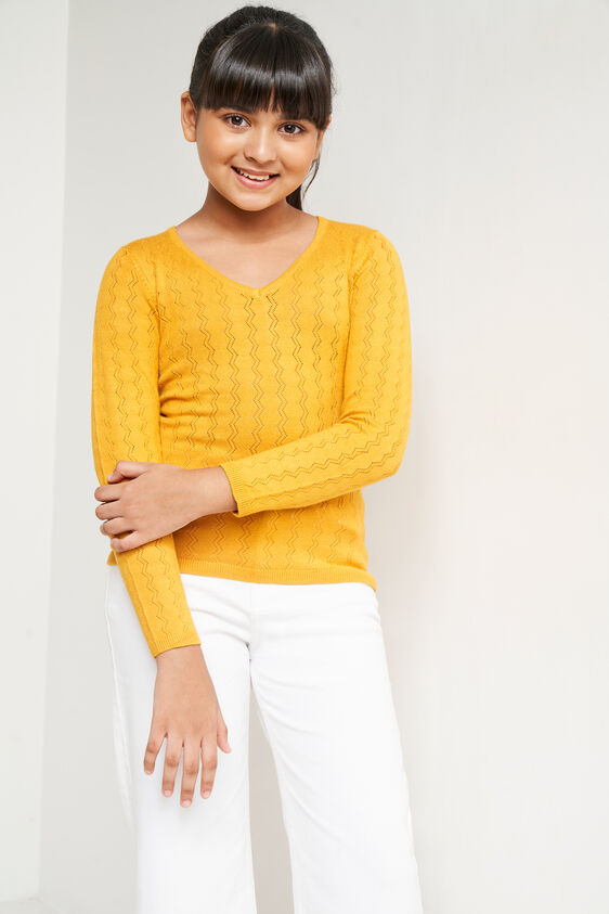 Yellow Solid Straight Top, Yellow, image 2