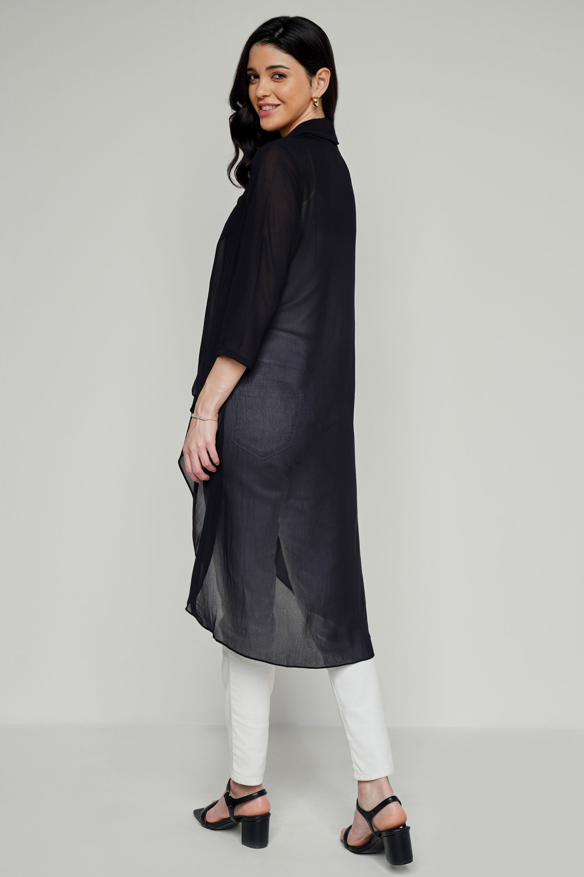 Buy Black Solid High Low Shrug Online at Best Price at ANDIndia