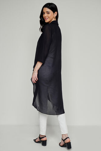 Black Solid High-Low Shrug, Black, image 5