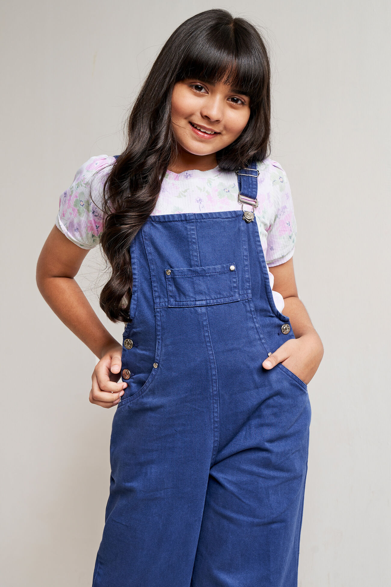 Solid Straight Dungaree, Dark Blue, image 2