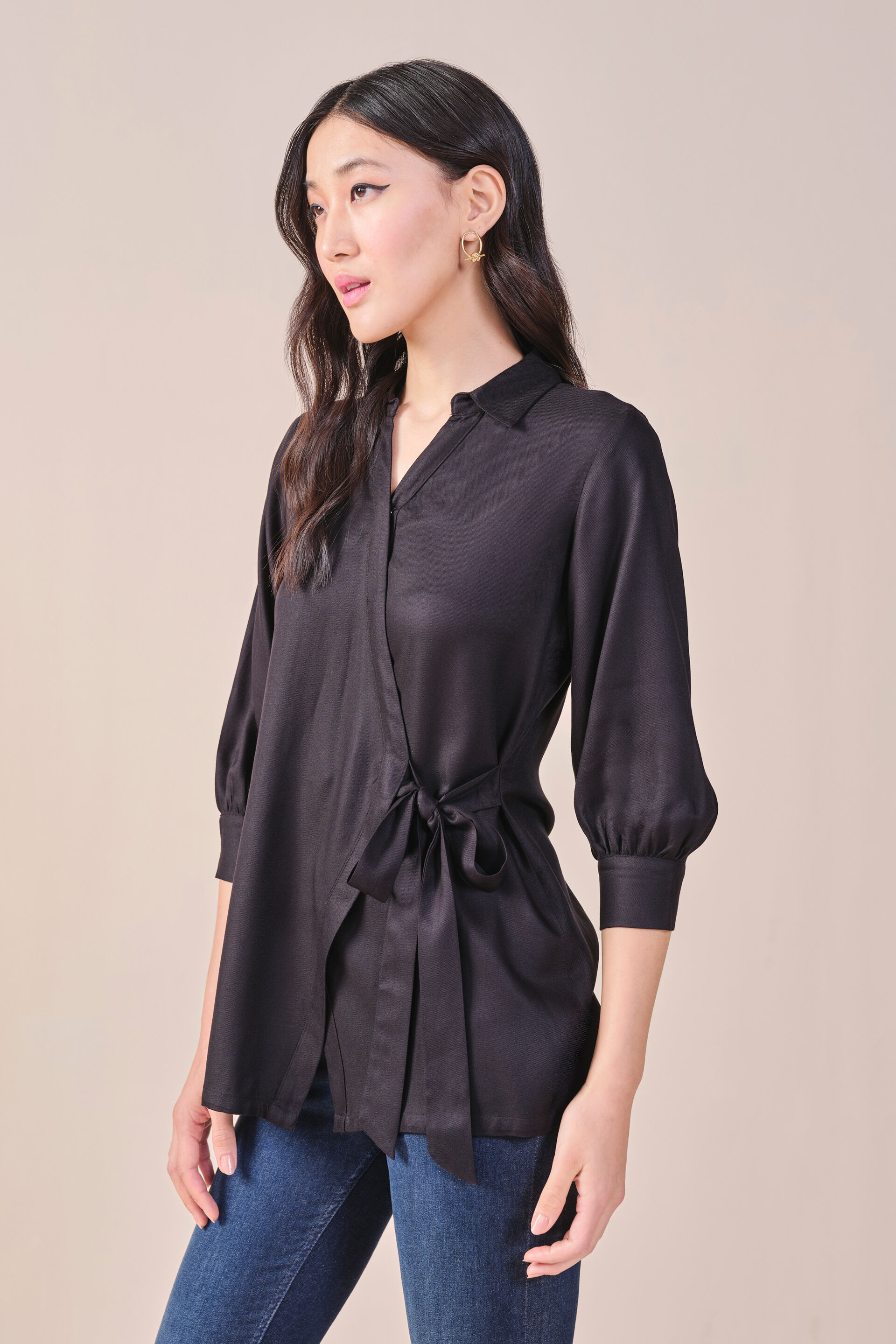 It'S A Wrap Viscose Shirt, Black, image 4