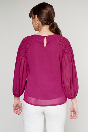 Pink Solid Straight Top, Pink, image 5