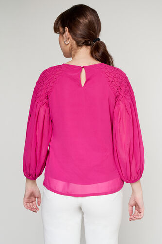 Pink Solid Straight Top, Pink, image 5
