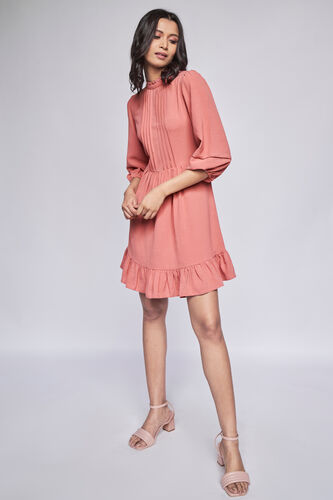Flounce Dress, Peach, image 2