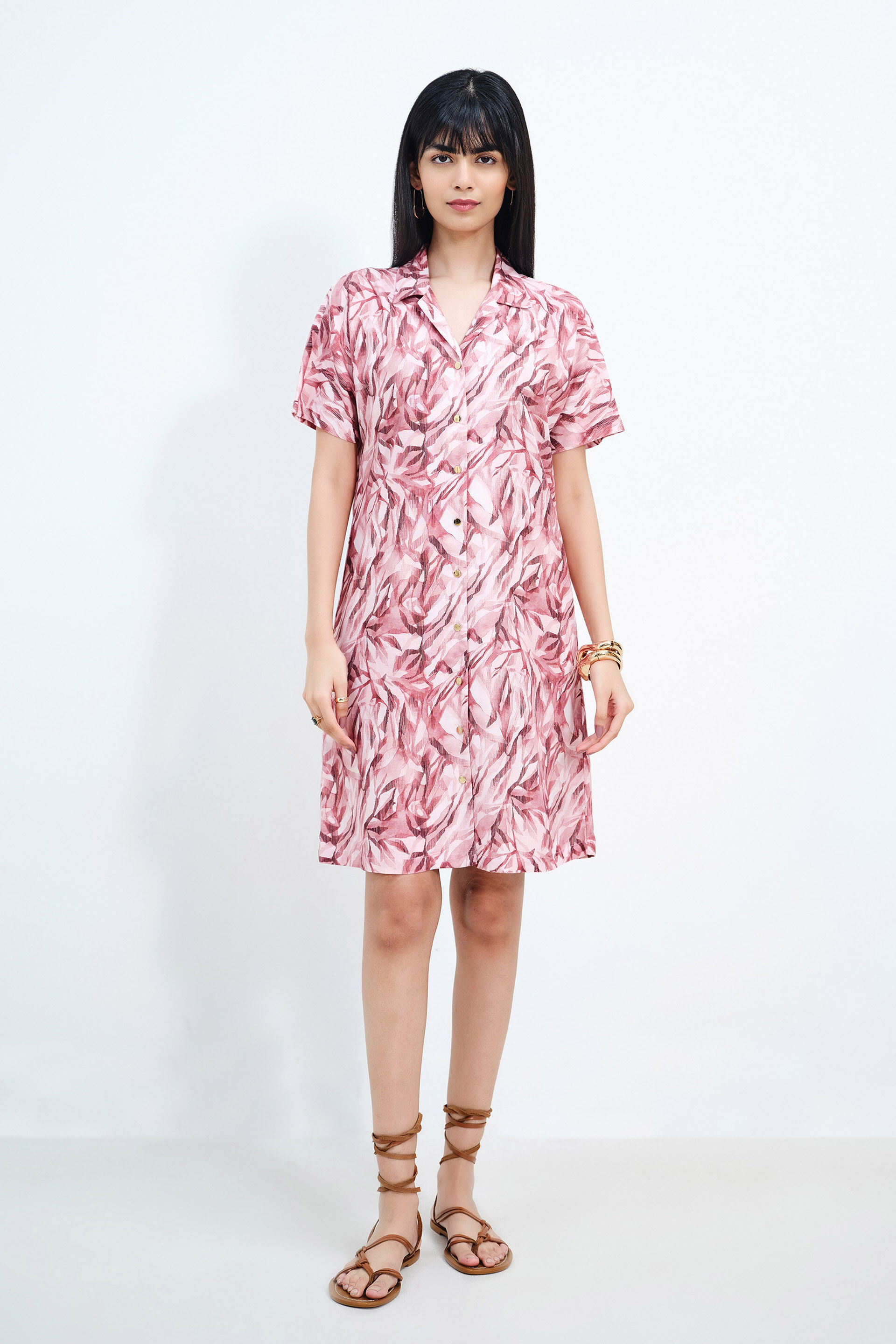 Petal Play Printed Dress, Pink, image 2