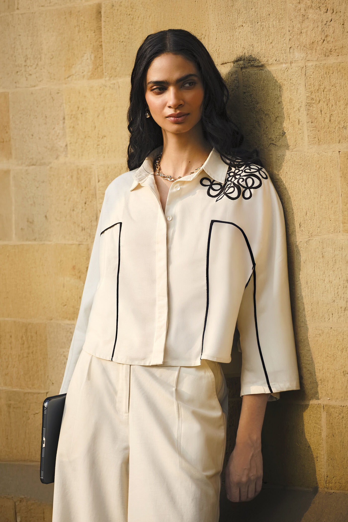 Mariette Embroidered White Shirt