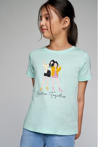 2 - Green Graphic Embroidered Straight Top, image 2