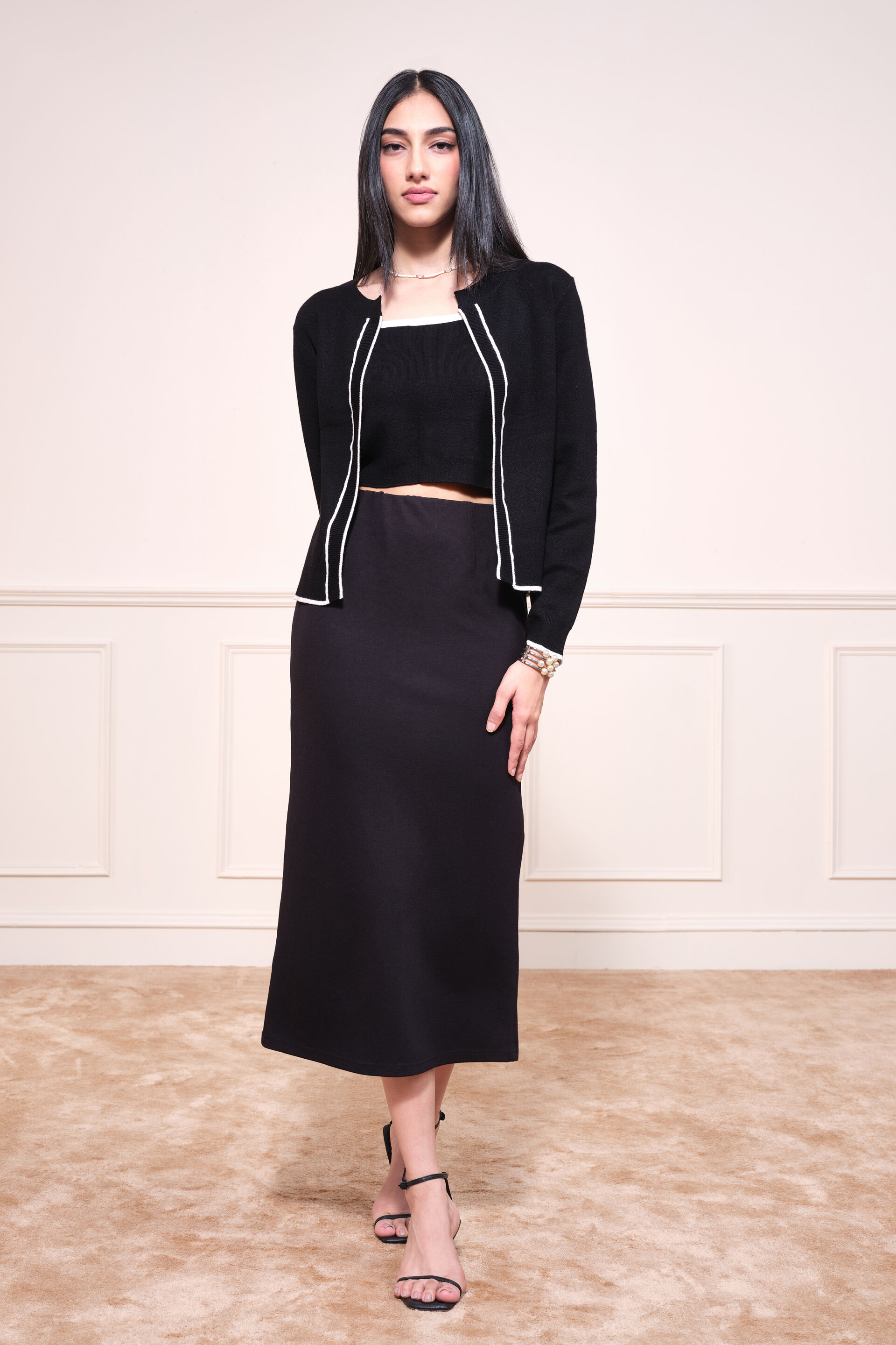 Winter Black Jacket Set, Black, image 3