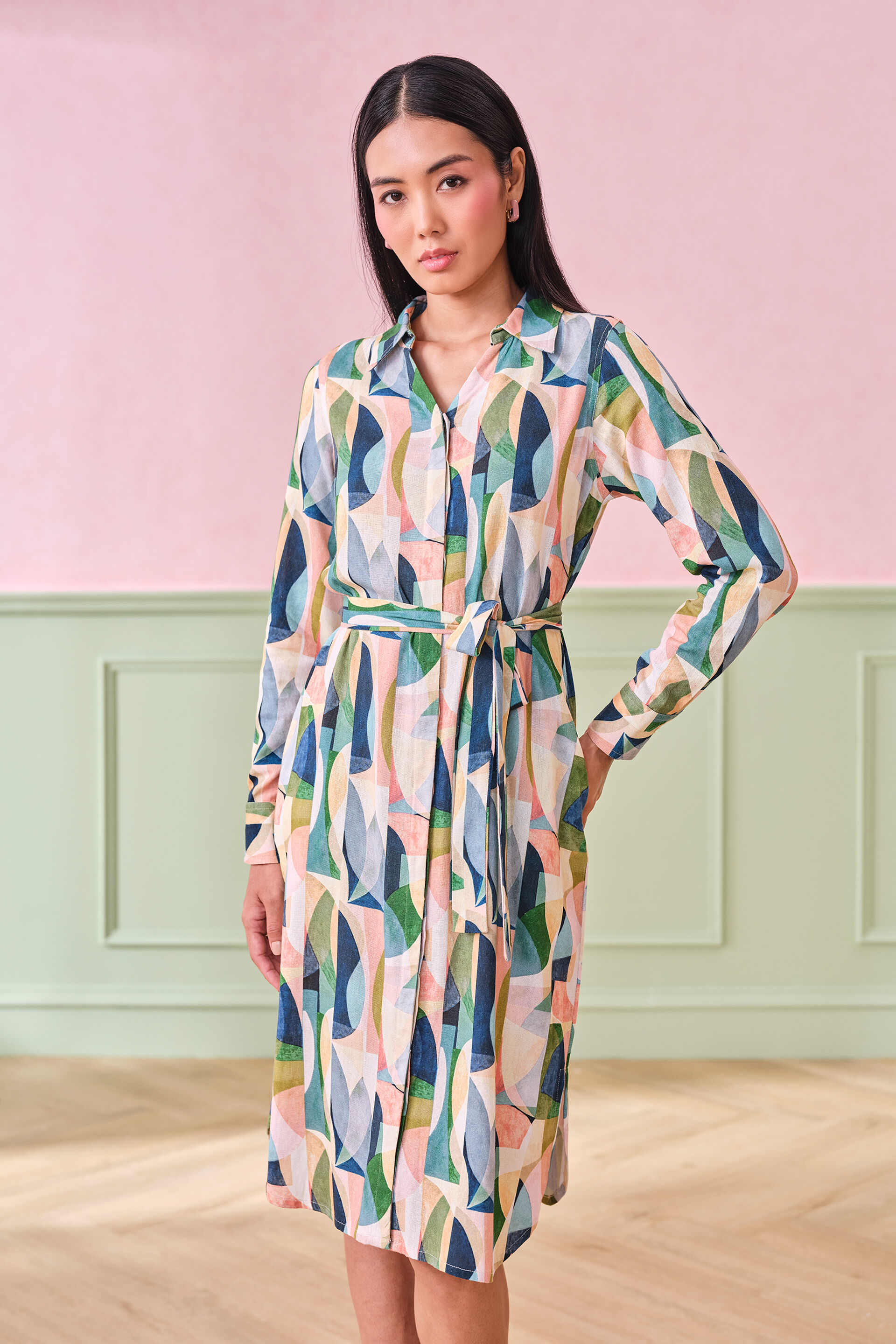 Prism Cast Viscose Blend Dress, Multi Color, image 2