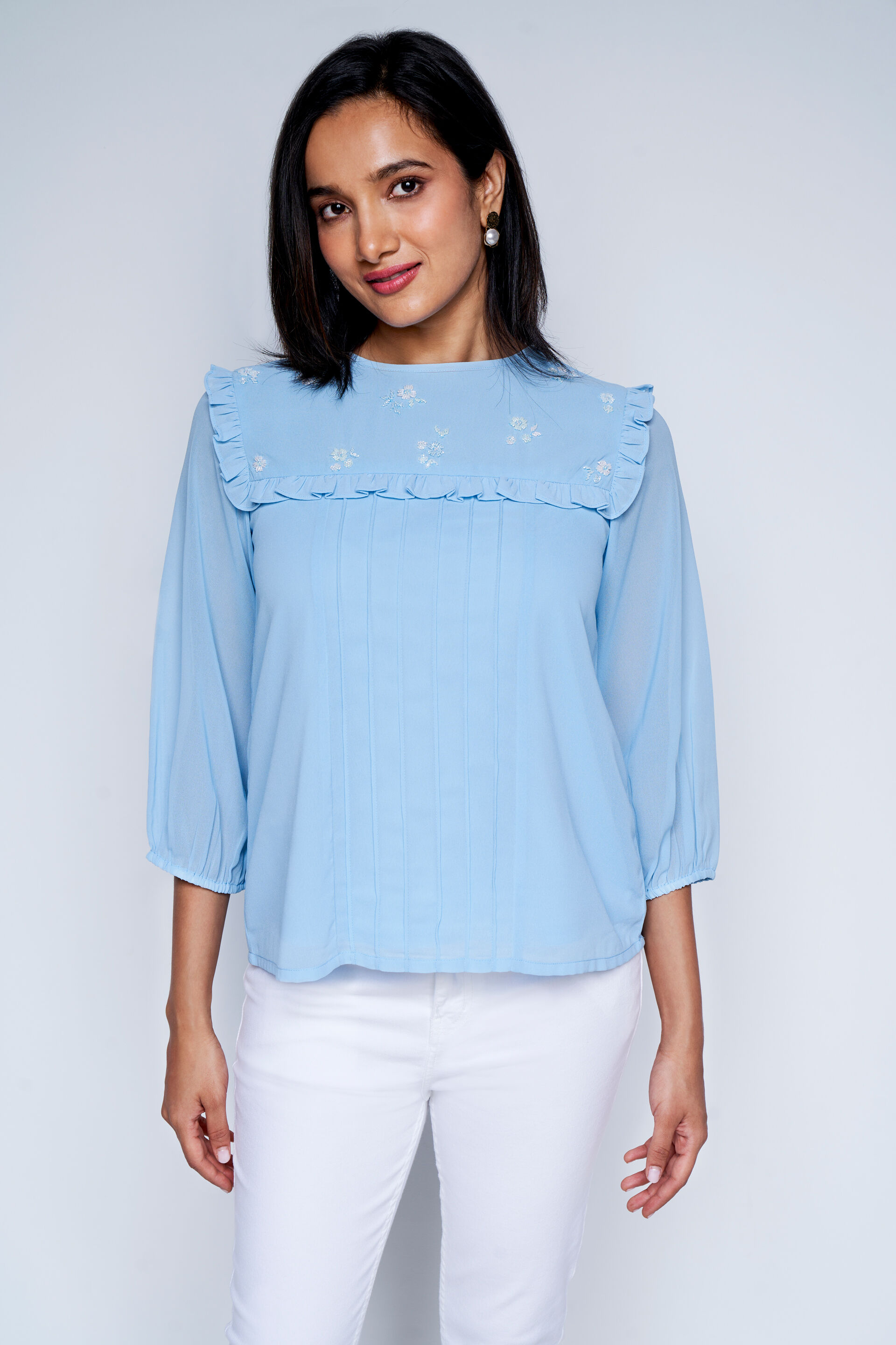 Blue Dreamer Top, Powder Blue, image 3