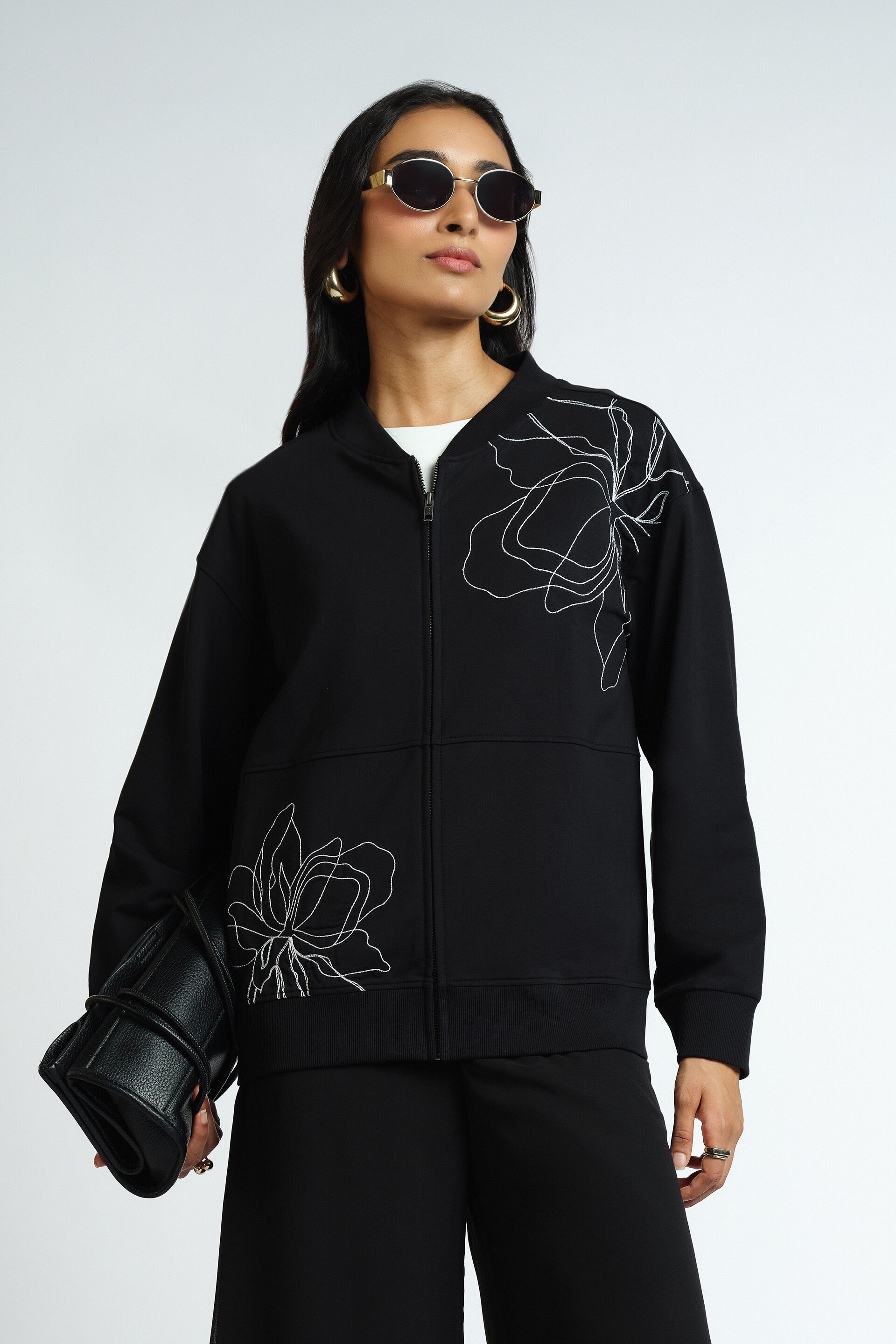 Blair Black Cotton Jacket, Black, image 1