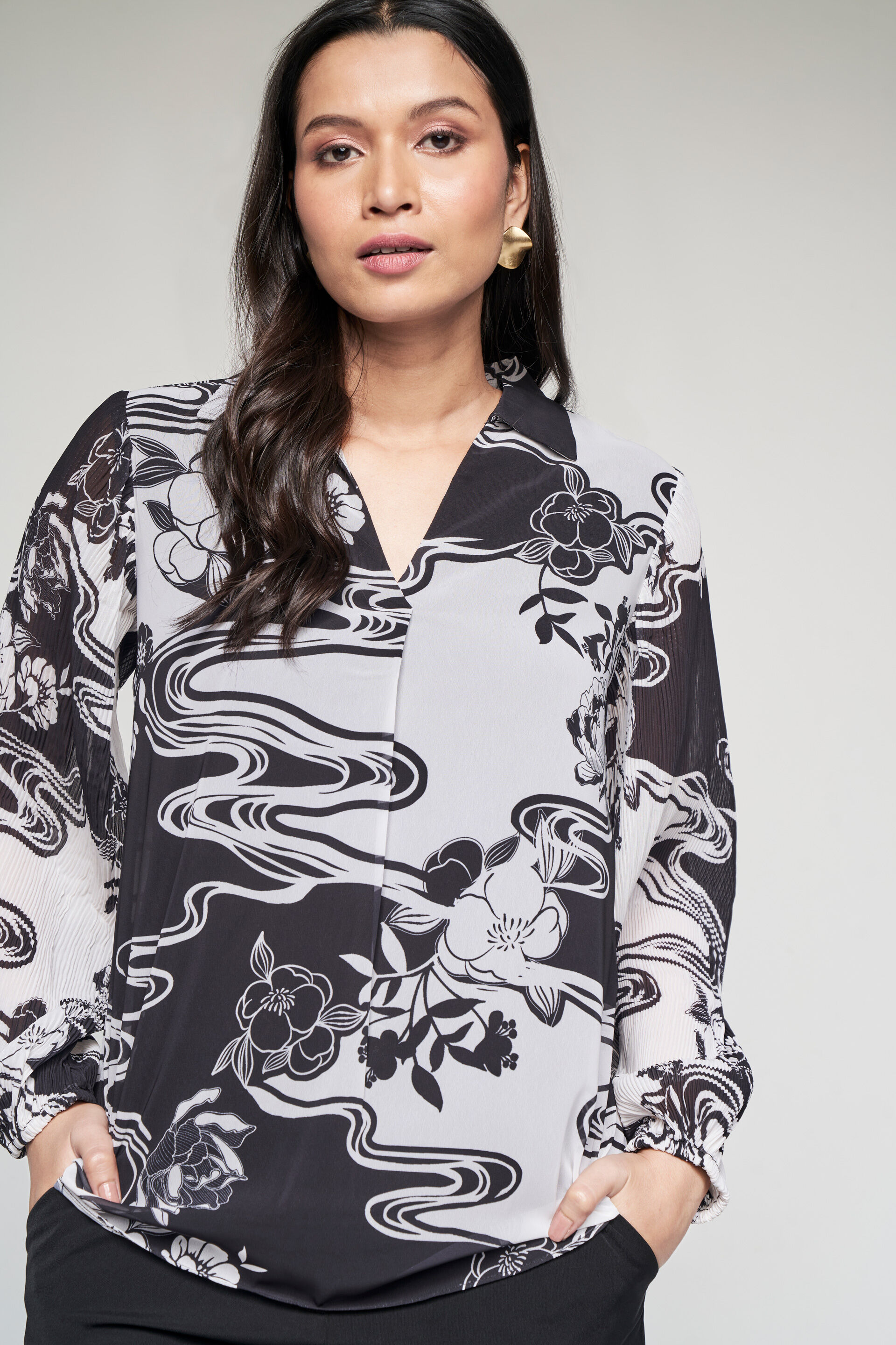 Monochrome Muse Shirt, Black, image 1