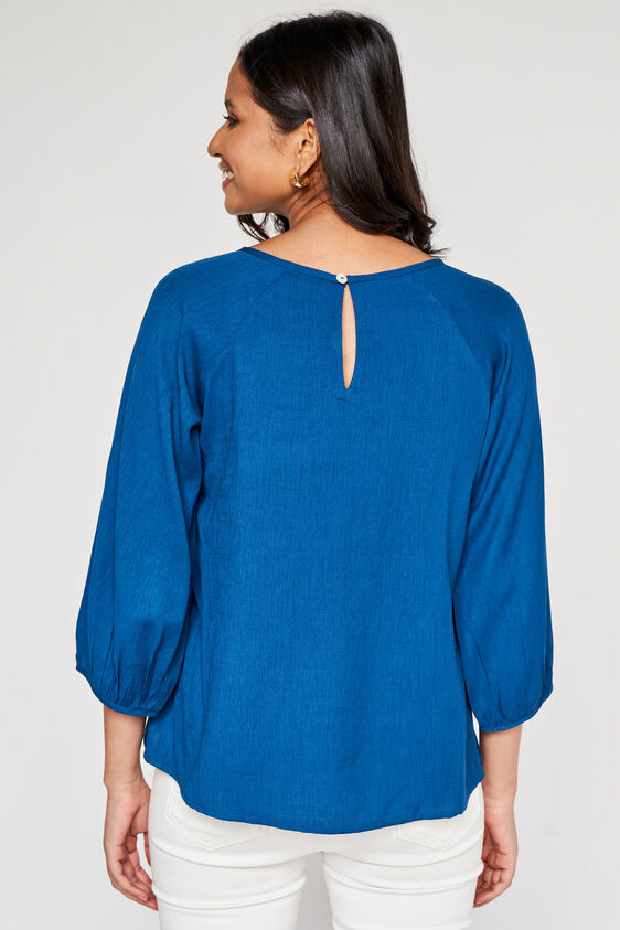 Straight Regular Top, Aqua, image 2