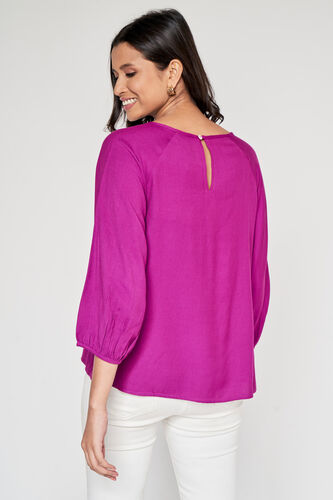 Straight Regular Top, Wine, image 3