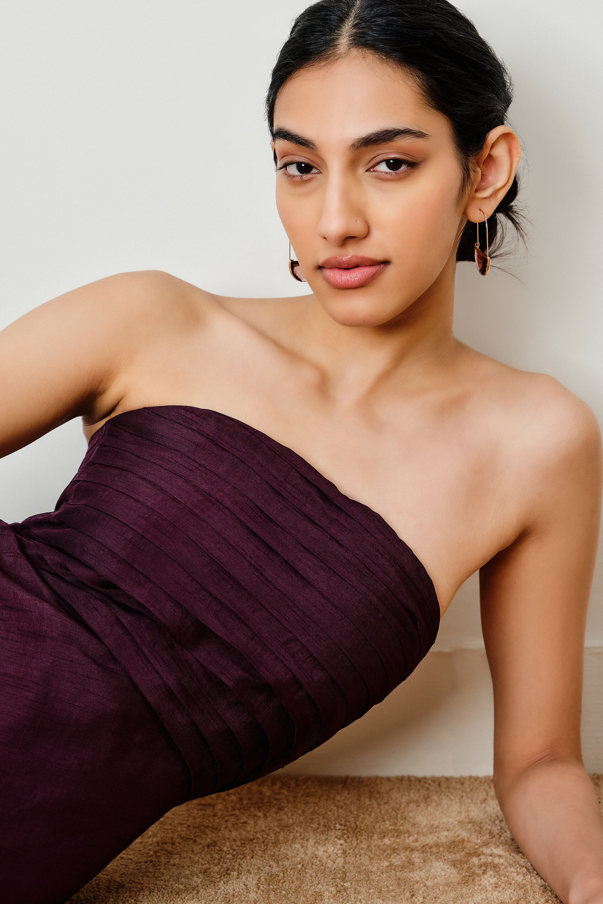 Aura Aubergine Tube Dress, Aubergine, image 4