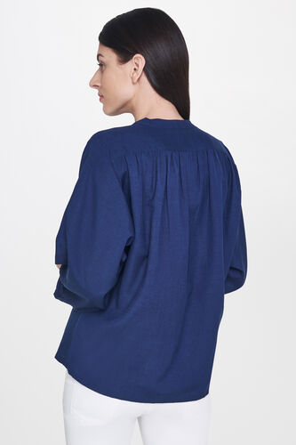 2 - Navy Tie-Ups Round Neck Straight Top, image 2