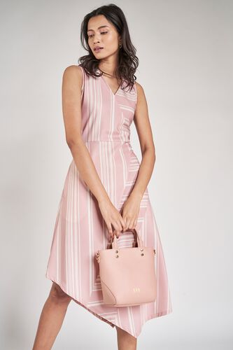 5 - Blush Striped Printed Fit & Flare Dress, image 5