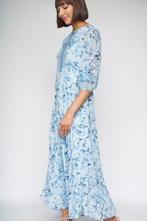 3 - Powder Blue Floral Fit and Flare Gown, image 3