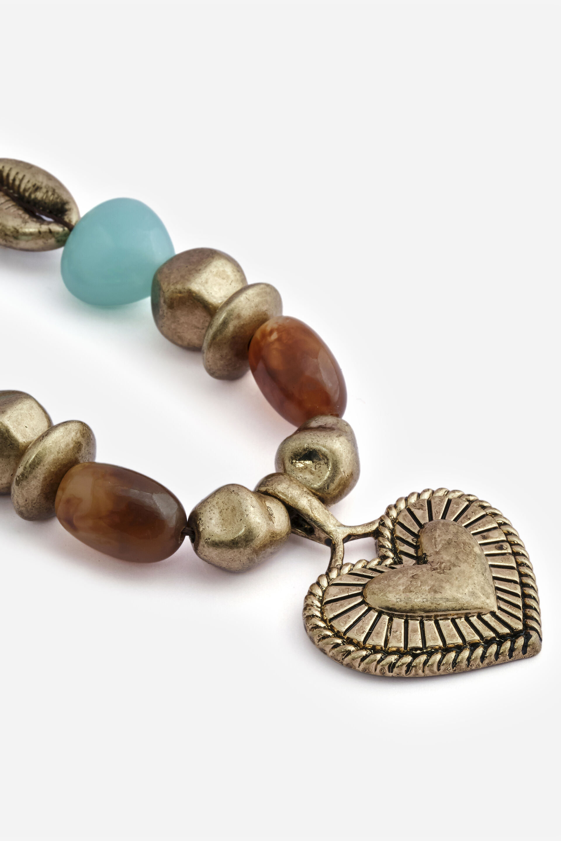 Textured Heart Beaded Necklace, , image 3