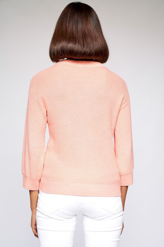 5 - Peach Self Design Sweater Top, image 5