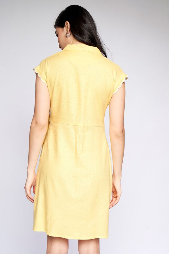 4 - Yellow Solid Straight Dress, image 5