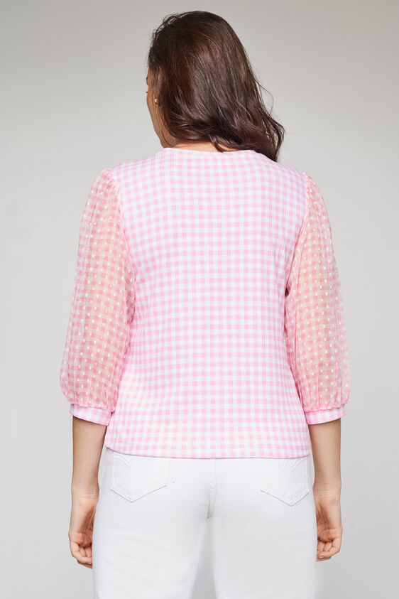 Self Design Straight Top, Pink, image 6