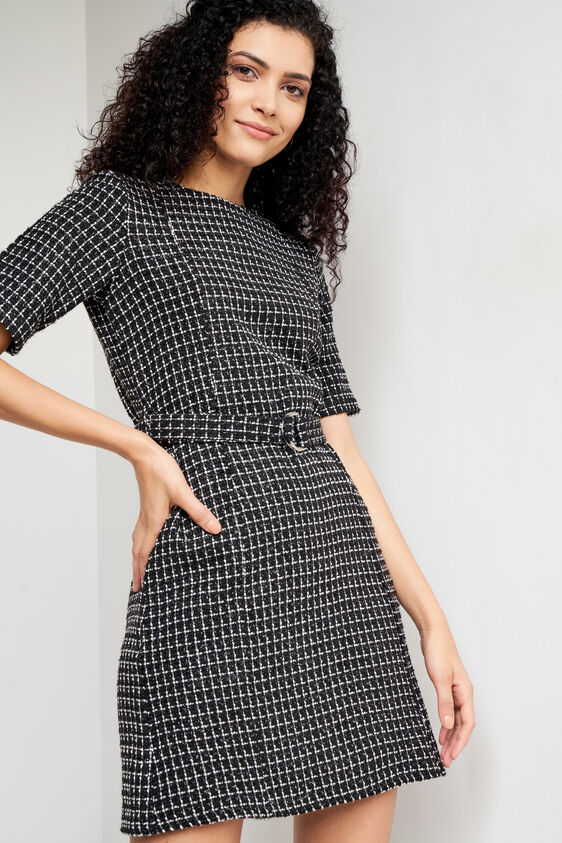 Self Design Straight Dress, Black, image 4