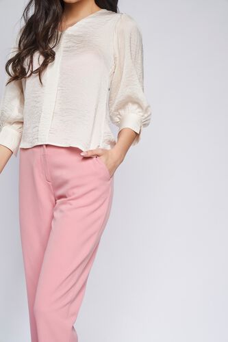 3 - Cream Solid Straight Top, image 4