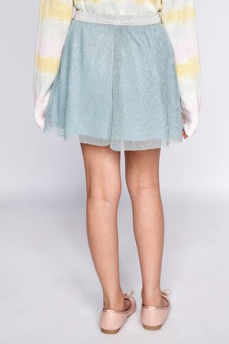 4 - Powder Blue Solid Fit and Flare Skirt, image 4