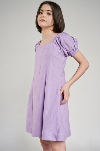 7 - Lilac Self Design Fit And Flare Dress, image 7