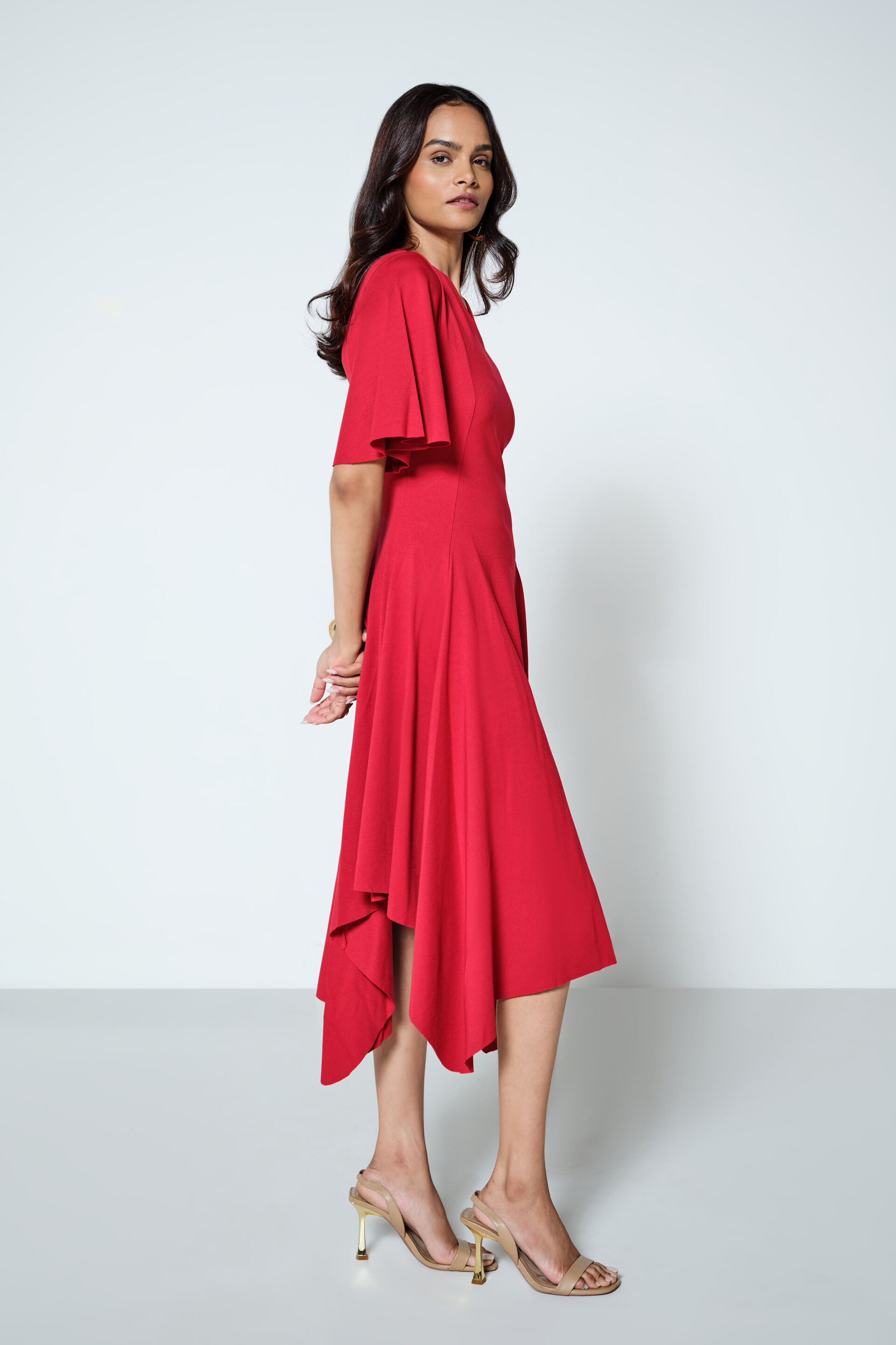 Celine Solid Red Dress, Red, image 2