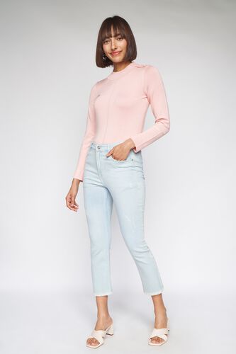 2 - Light Pink Self Design Sweater Top, image 2
