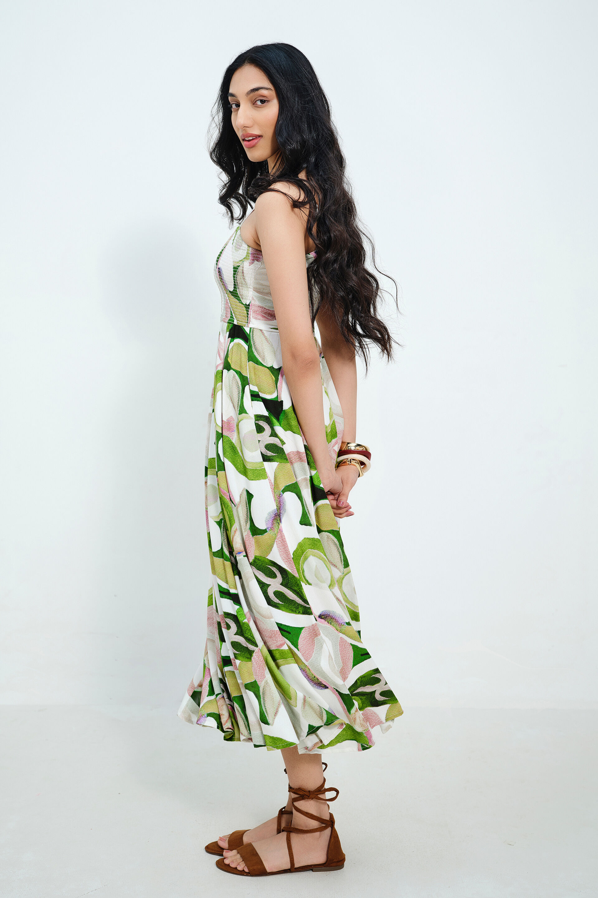 Hint Of Pink Dress, Green, image 4