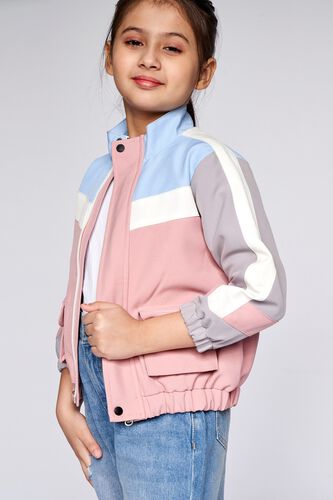 3 - Pink Colour blocked Straight Jacket, image 3