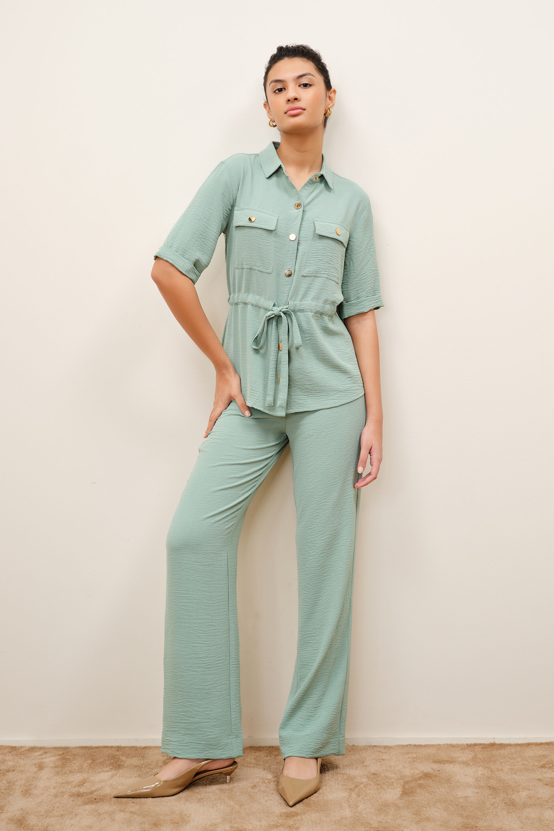 Alora Sage Co-ord Set, Sage Green, image 1