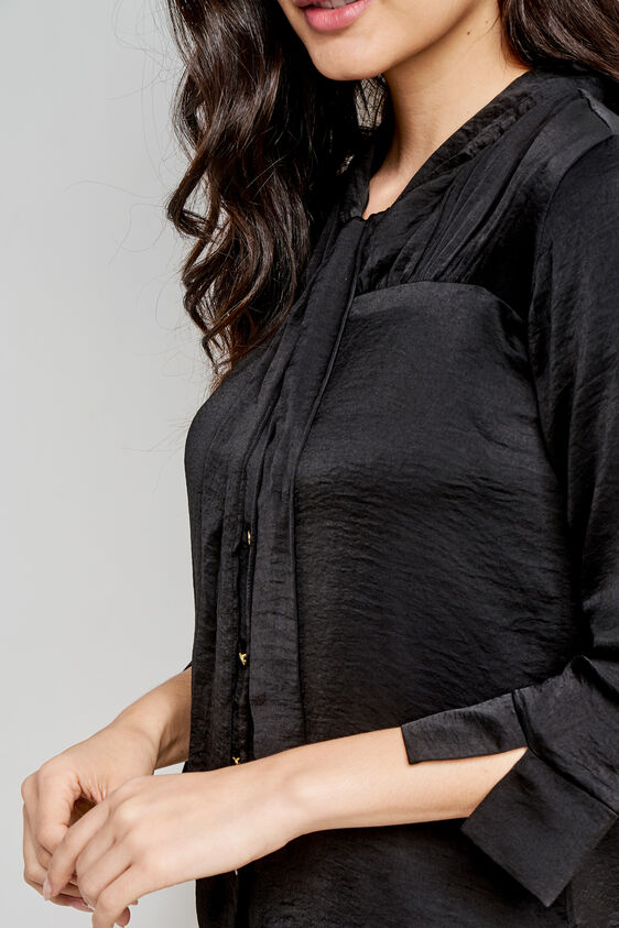 Black Solid Extended Top, Black, image 5