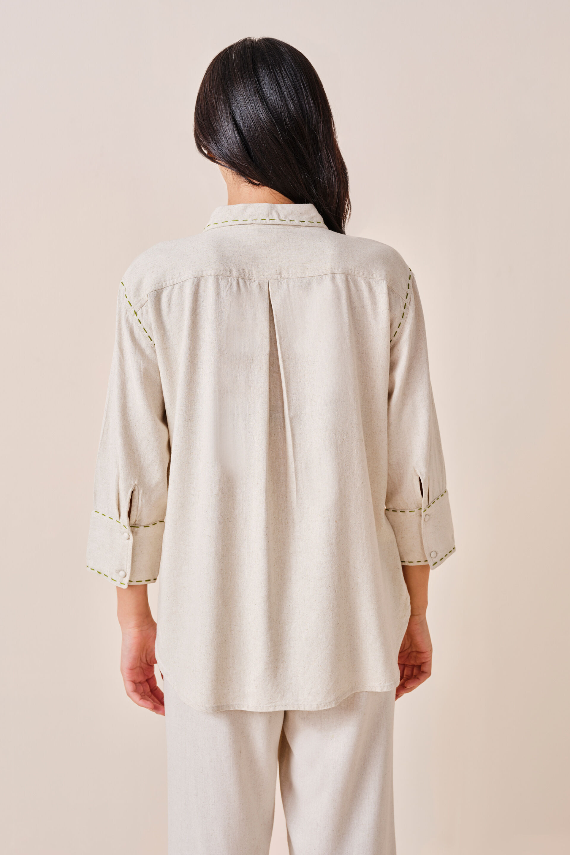 Athena Viscose-blend Shirt, Beige, image 5