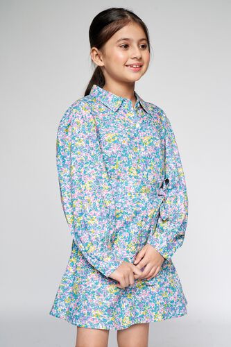 5 - Multi Color Floral Shirt Style Dress, image 5