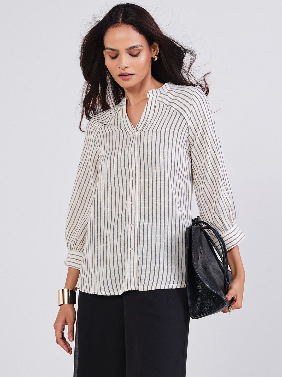 Natural Classic Stripes Shirt, Natural, image 1