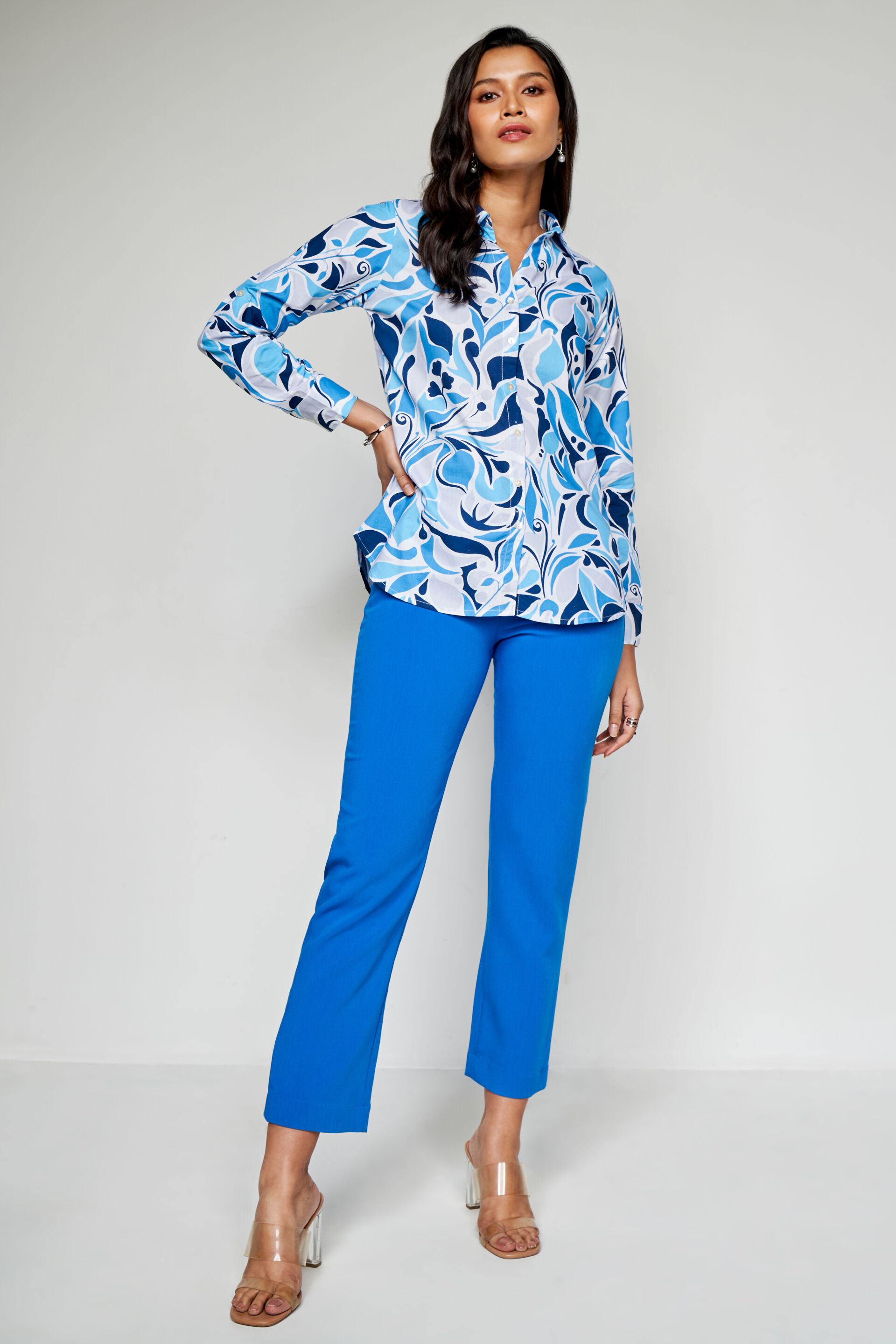 Beach Waves Casual Top, Blue, image 2