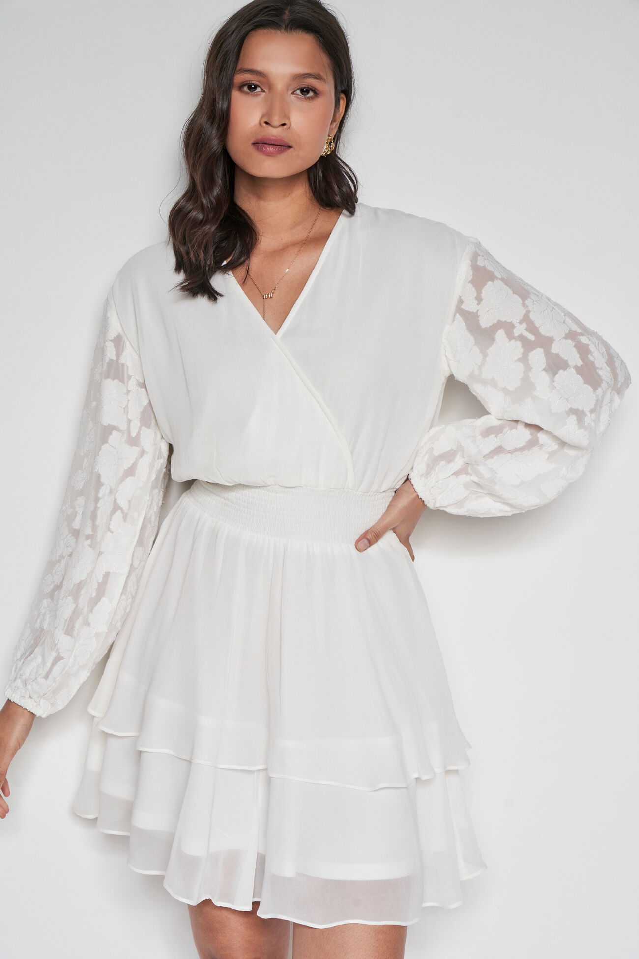 Vanilla Ice Short Dress, White, image 1