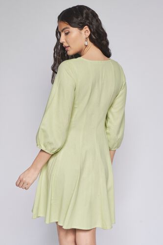 5 - Lime Solid Straight Dress, image 5