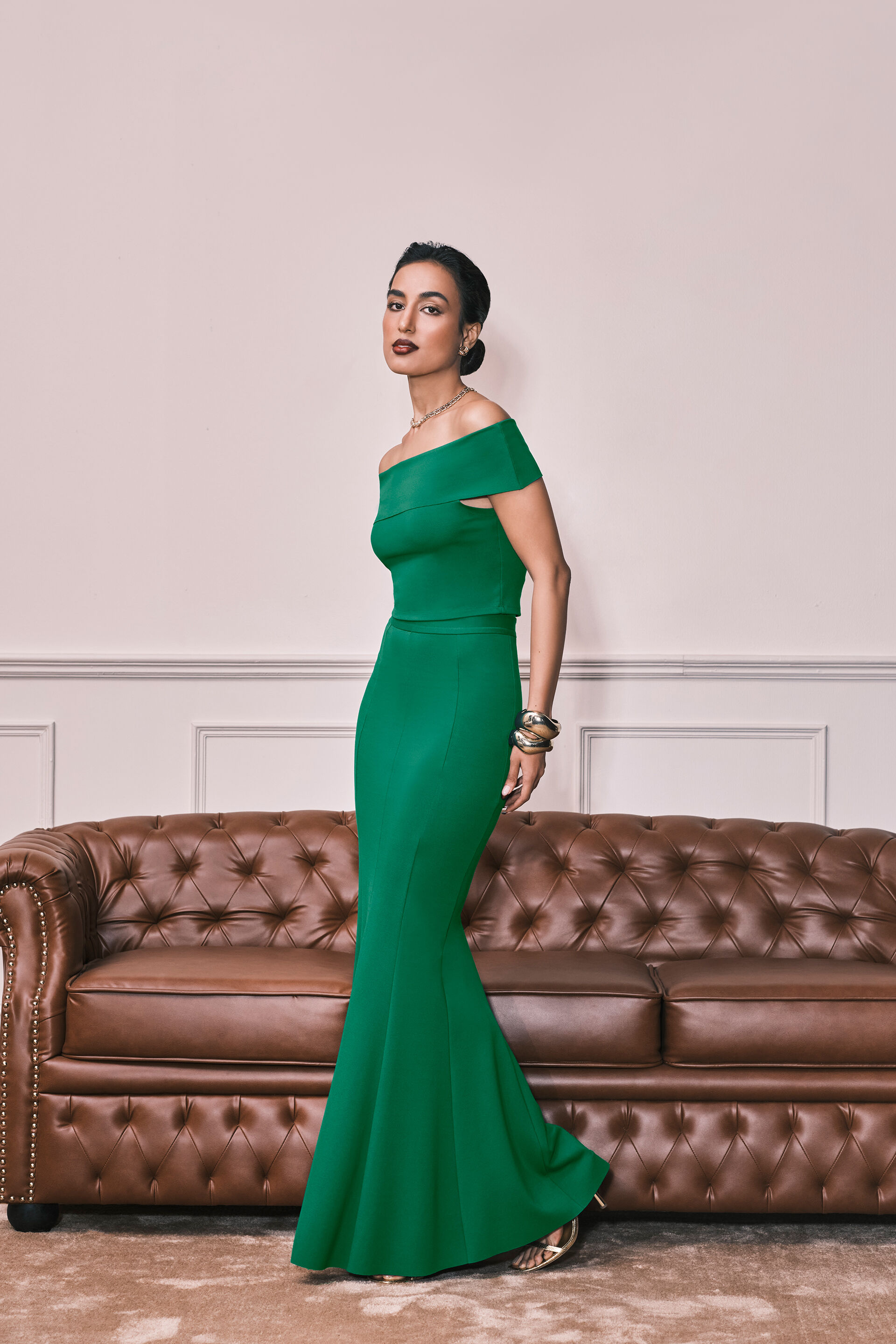 Shoulder Season Co-ord Set, Green, image 1