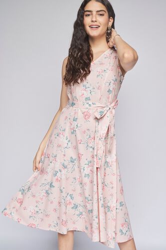 2 - Pink Floral Fit & Flare Dress, image 2